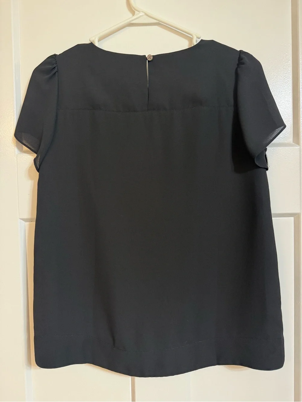 J. Crew Black Flutter Sleeve Women's Blouse